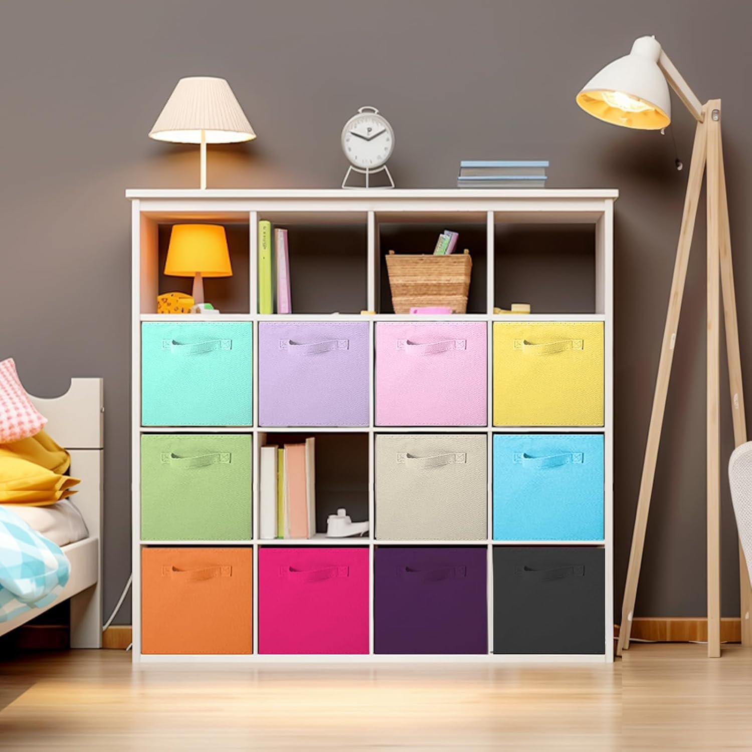 Foldable Fabric Storage Cubes And Cloth Organizer Drawer For Closet And Toys, 6 Pack (6 Colors) - Image 2