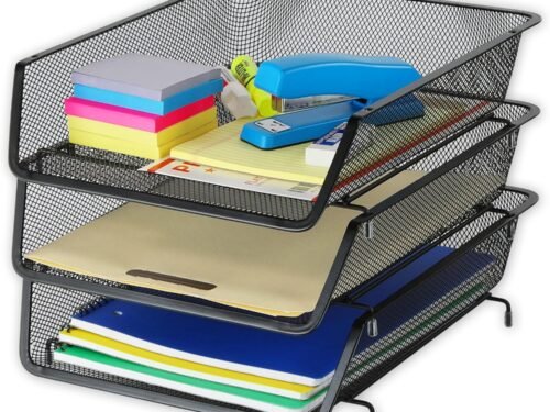 Stackable Desk File Document Letter Tray Organizer, 3 Packs, Black